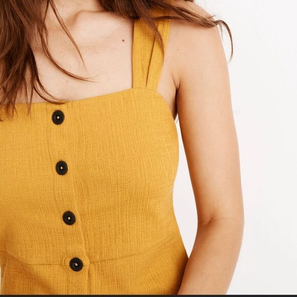 Madewell texture and thread button front tank dress, medium - Picture 3 of 12